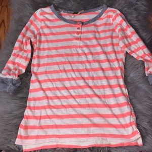 Round neck casual stripped blouse